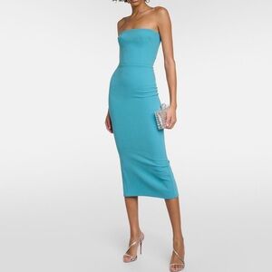 Alex Perry Callan Strapless Stretch Crepe Midi Dress